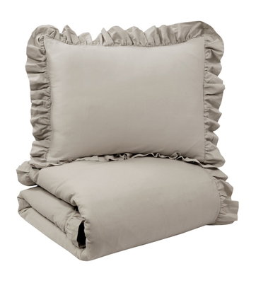 Romance Volang Beige Bäddset Enkeltäcke 150x210 Redlunds