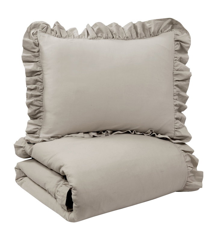 Romance Volang Beige Bäddset Enkeltäcke 150x210 Redlunds