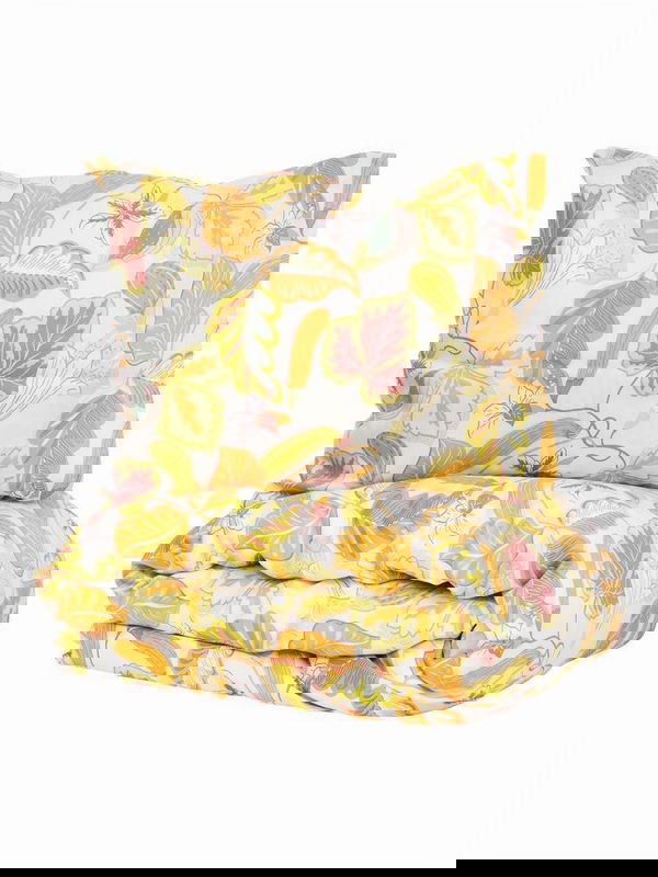 Brunnberg Satin Multi Blommor Bäddset Enkeltäcke 150x210 Kosta Linnewäfveri