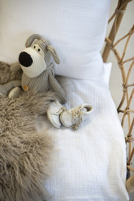 Enfärgat Vit Rolling Bäddset Spjälsäng 100x130  Borganäs of Sweden