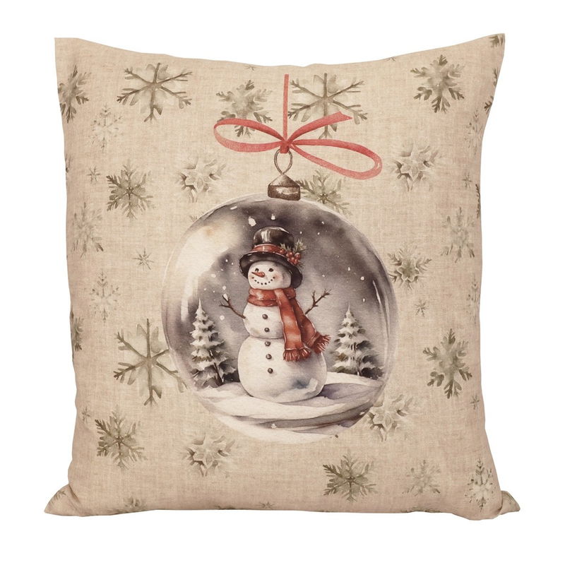 Snögubbe Beige Kuddfodral 45x45 cm Redlunds