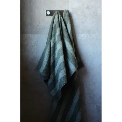 Stripe Frotté Grön Badrumshandduk Fondaco