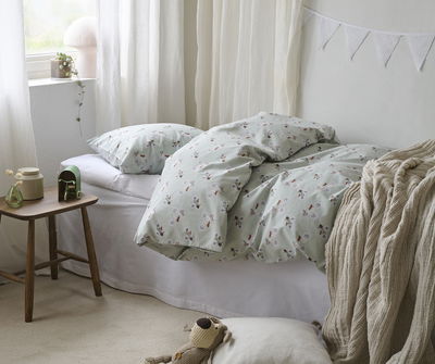 Plingeling Grön Bäddset Enkeltäcke 150x210 Borganäs of Sweden