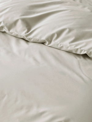 Egyptisk Bomull Percale Påslakan Beige Enkeltäcke 150x210 Tempur