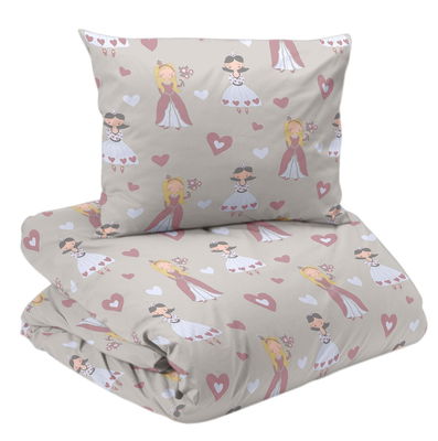 Prinsessa Beige Barn Bäddset Enkeltäcke 150x210 Redlunds