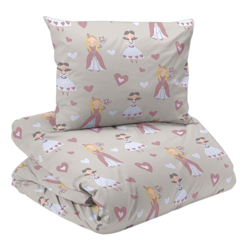 Prinsessa Beige Barn Bäddset Enkeltäcke 150x210 Redlunds