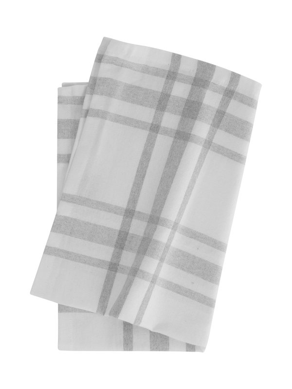 Kökshandduk Rutig Återvunnen Grå 40x60 Kosta Linnewäfveri