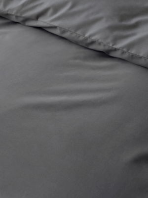 Egyptisk Bomull Percale Påslakan Grå Enkeltäcke 150x210 Tempur