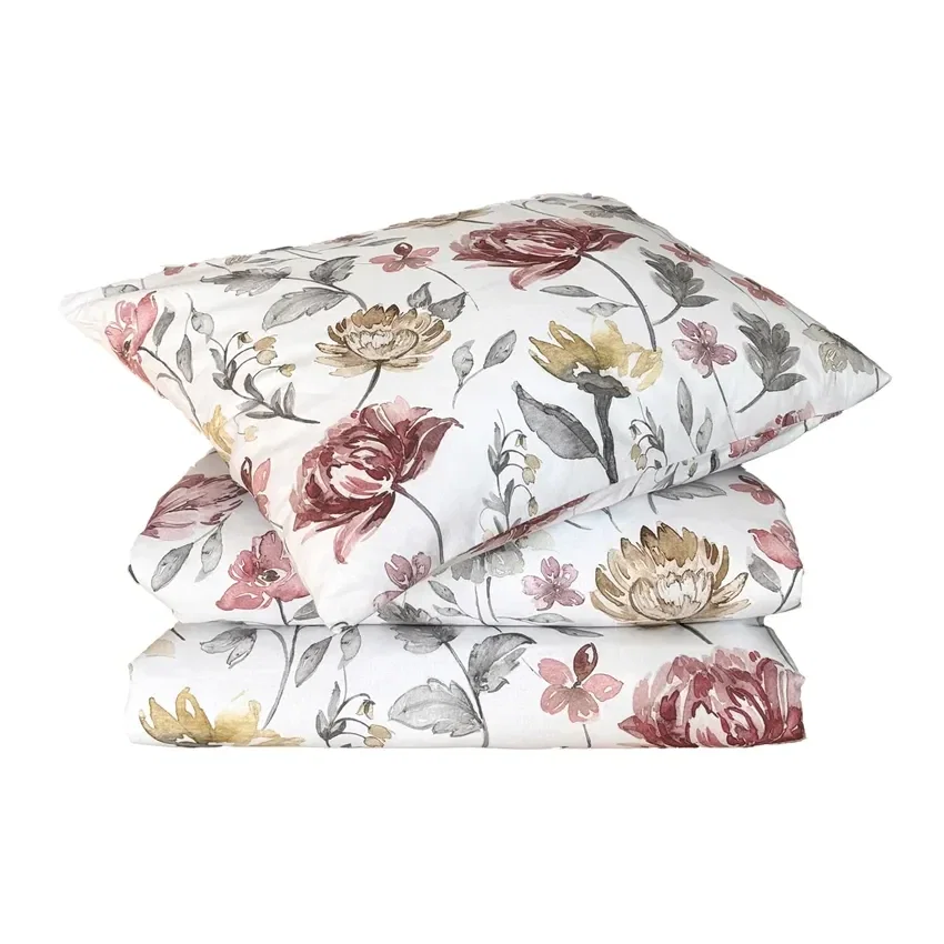 Wilma Rosa Blommigt Bäddset Enkeltäcke 150x210 Classic Textile