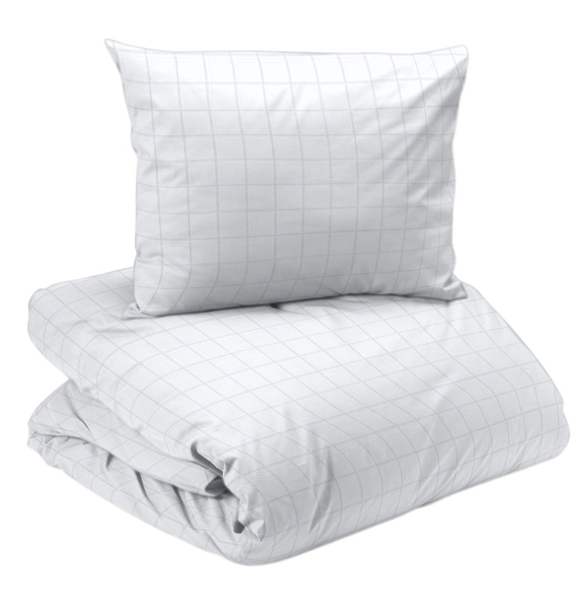 Square Satin Vit Bäddset Enkeltäcke 150x210 Redlunds