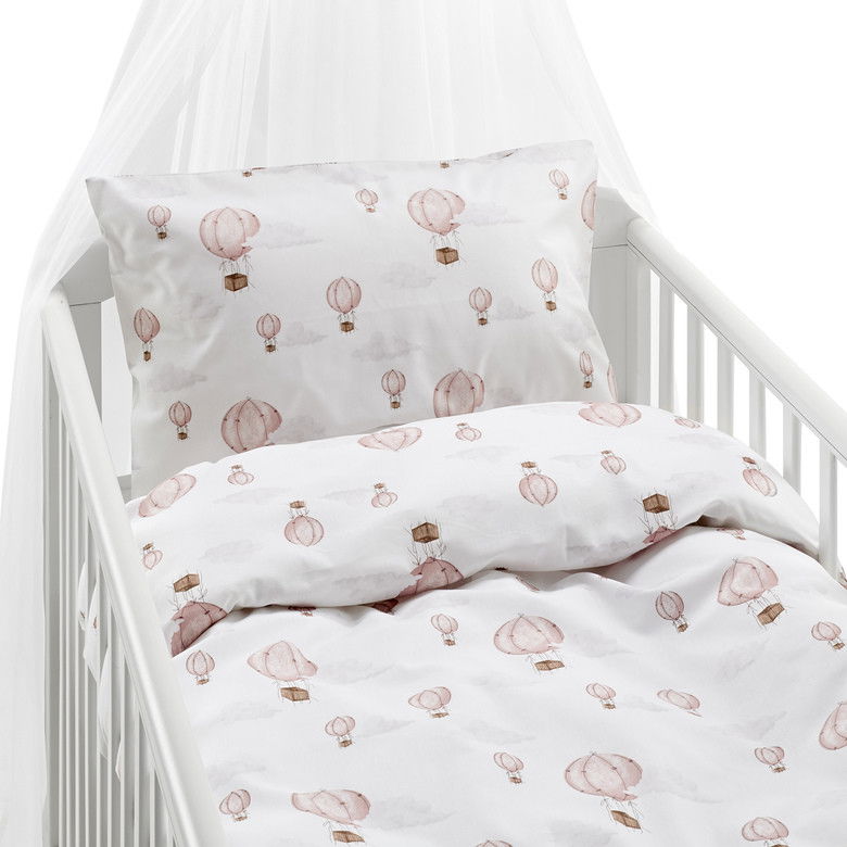 Ballong Rosa Bäddset Spjälsäng 100x130 Borganäs of Sweden