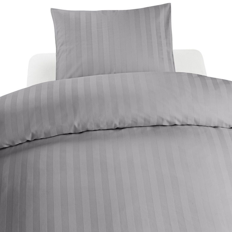 Hotell Satin Ljusgrå Bäddset Enkeltäcke 150x210 Borganäs of Sweden
