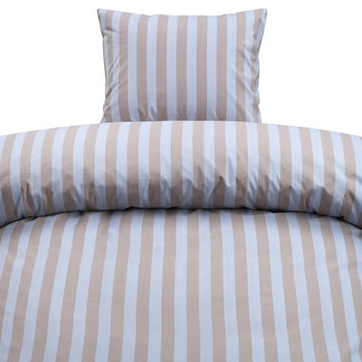 Sanna Multi Randigt Microfiber Bäddset Enkeltäcke 150x210 Borganäs of Sweden