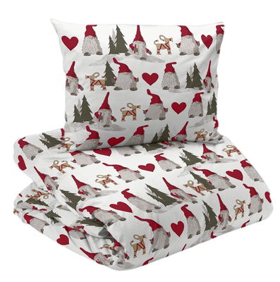 Noel Jul Vit Bäddset Enkeltäcke 150x210 Redlunds