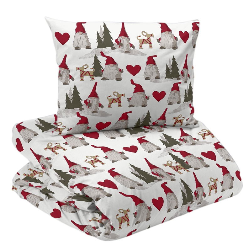 Noel Jul Vit Bäddset Enkeltäcke 150x210 Redlunds