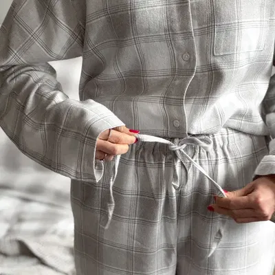 Pyjamas Abisko Grå/Vit Classic Textile