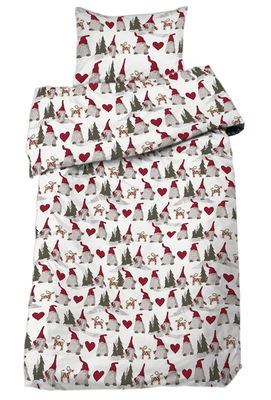 Noel Jul Vit Bäddset Enkeltäcke 150x210 Redlunds