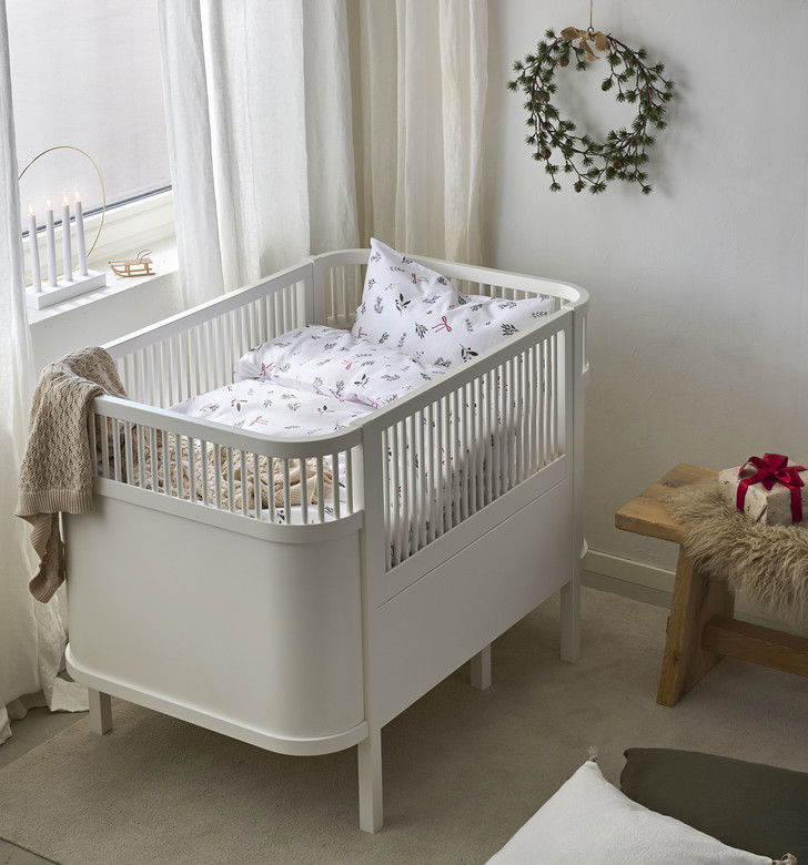 Julkvisten Vit/Grå Barn Spjälsäng Bäddset 100x130 Borganäs of Sweden EYUw2JQKf0izmg01756276317
