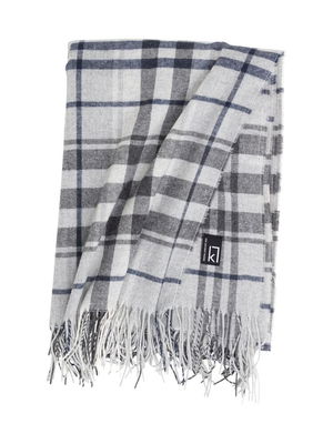 Pläd Tanger Grå Rutig 130x170 cm Kosta Linnewäfveri