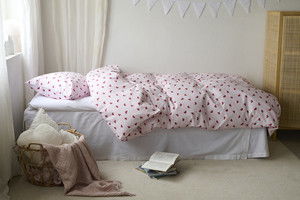 Hjärtrud Rosa Bäddset Enkeltäcke 150x210 Borganäs of Sweden