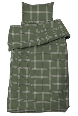 Cortina Grön Flanell Rutigt Bäddset Enkeltäcke 150x210 Redlunds