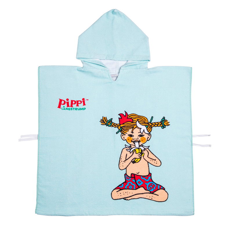 Pippi Långstrump Söderhavet Ljusblå Barn Badponcho 65x130 Swimpy by Tildas Pippi Långstrump Söderhavet Ljusblå Barn Badponcho 65x130 Swimpy by Tildas