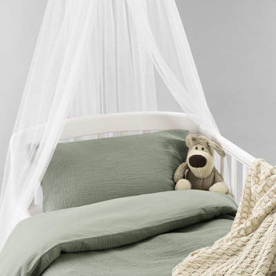 Enfärgat Grön Rolling Bäddset Spjälsäng 100x130  Borganäs of Sweden