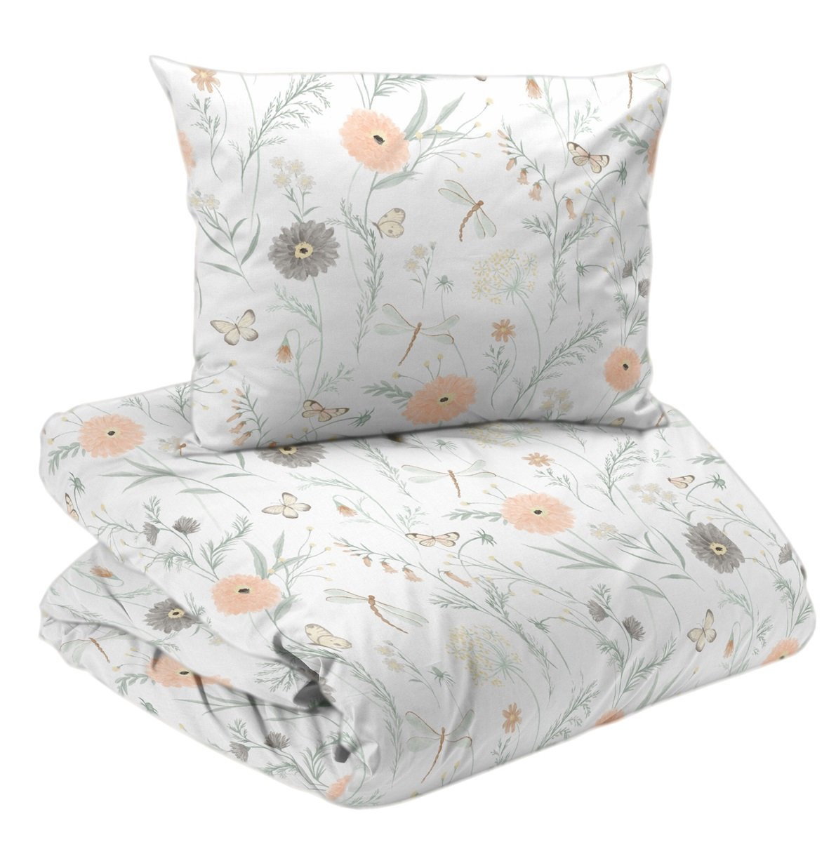 Amelia Persika Blommor Bäddset Enkeltäcke 150x210 Redlunds