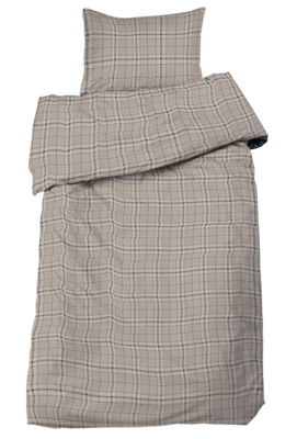 Geilo Grön/Beige Flanell Påslakanset Enkeltäcke