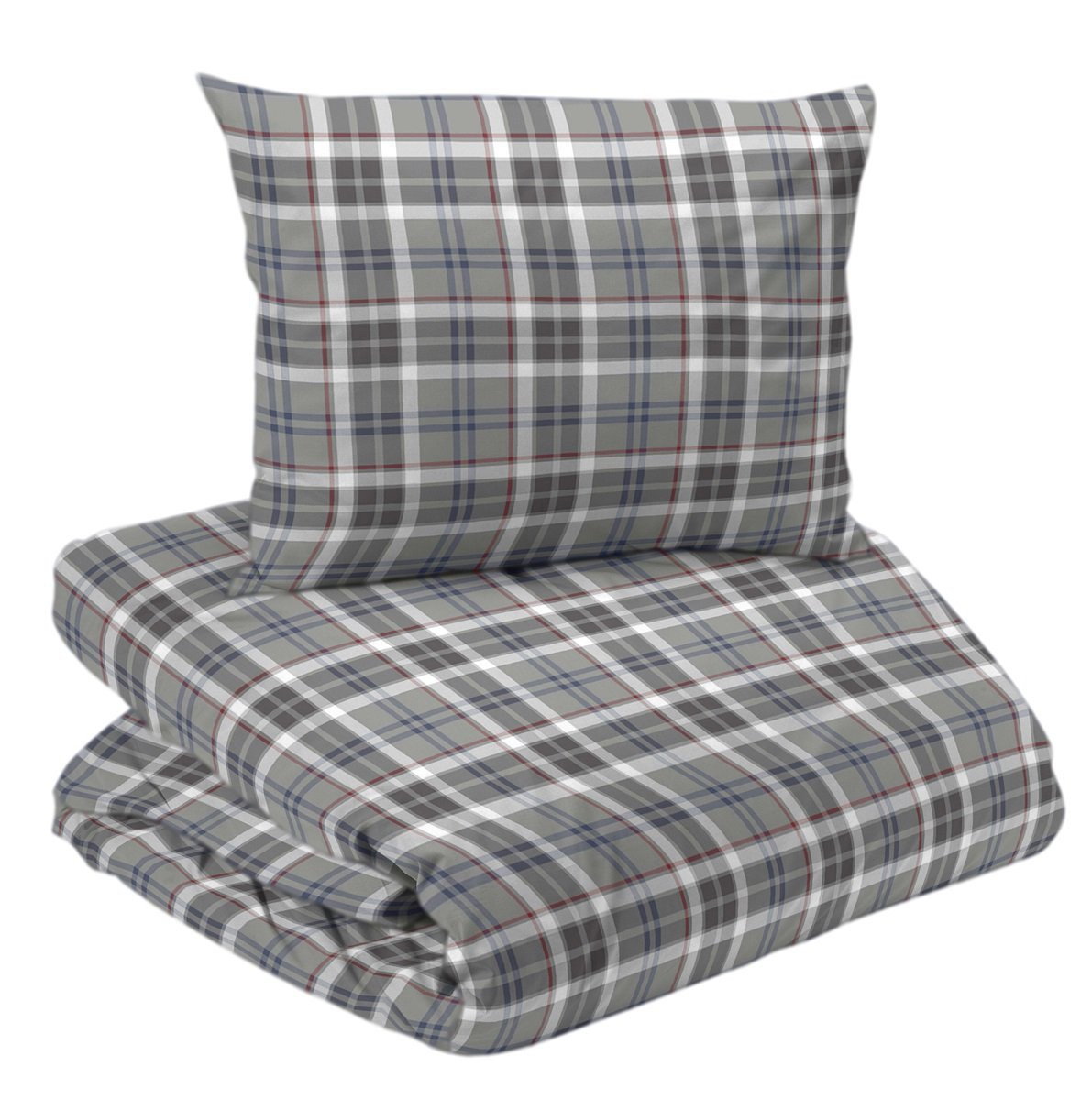 Trysil Grå Flanell Bäddset Enkeltäcke 150x210 Redlunds
