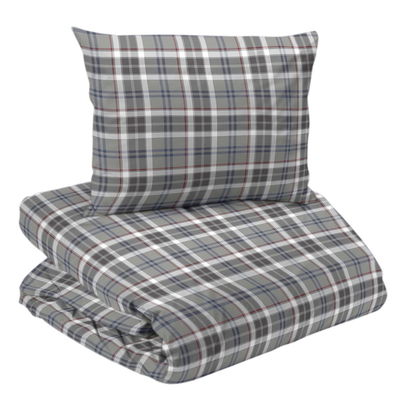 Trysil Grå Flanell Bäddset Enkeltäcke 150x210 Redlunds