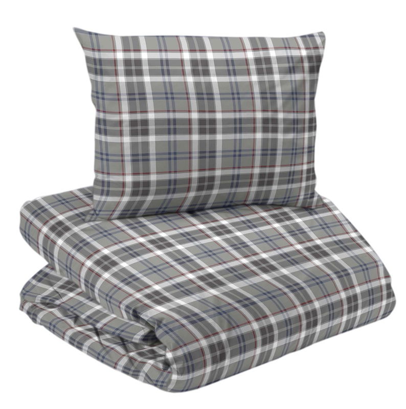Trysil Grå Flanell Bäddset Enkeltäcke 150x210 Redlunds