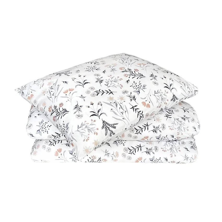 Juliana Rosa/Blå Blommigt Bäddset Enkeltäcke 150x210 Classic Textile