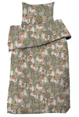 Åsgränd Grön Bäddset Enkeltäcke 150x210 Redlunds