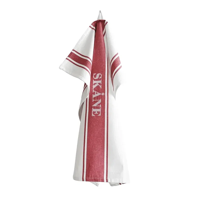 Kökshandduk Skåne Röd/Vit 45x60 Classic Textile