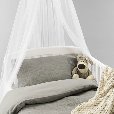 Enfärgat Grå Rolling Bäddset Spjälsäng 100x130  Borganäs of Sweden