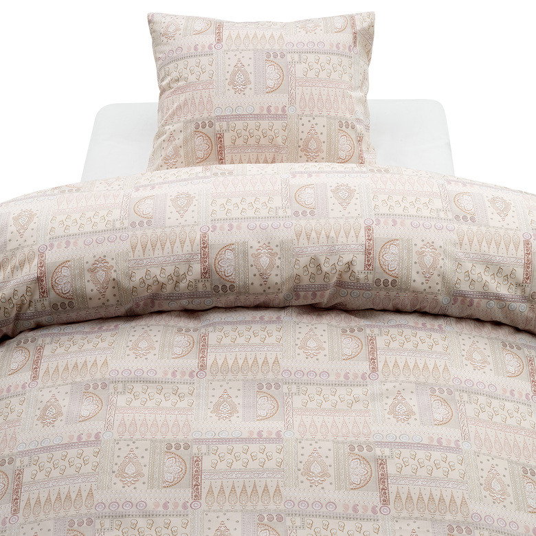 Jasmine Peach Aprikos Bäddset Enkeltäcke 150x210 Borganäs of Sweden