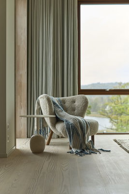 Pläd Tanum Randig Blå 130x170 cm Kosta Linnewäfveri