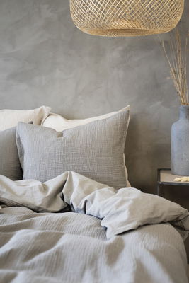 Enfärgat Grå Rolling Bäddset Dubbeltäcke 220x210 Borganäs of Sweden