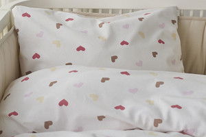 Hjärtrud Beige Barn SpjälsängBäddset 100x130 Borganäs of Sweden