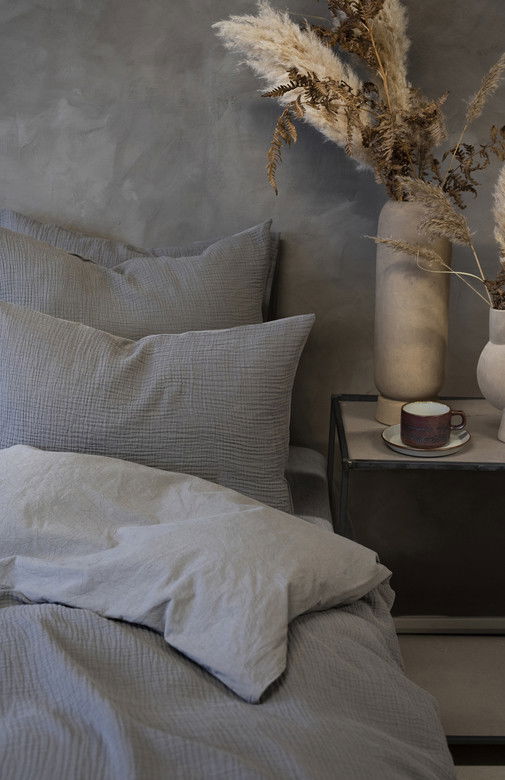 Enfärgat Grå Rolling Bäddset Dubbeltäcke 220x210 Borganäs of Sweden