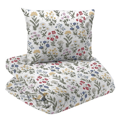 Meadow Multi Blommigt Bäddset Enkeltäcke 150x210 Redlunds