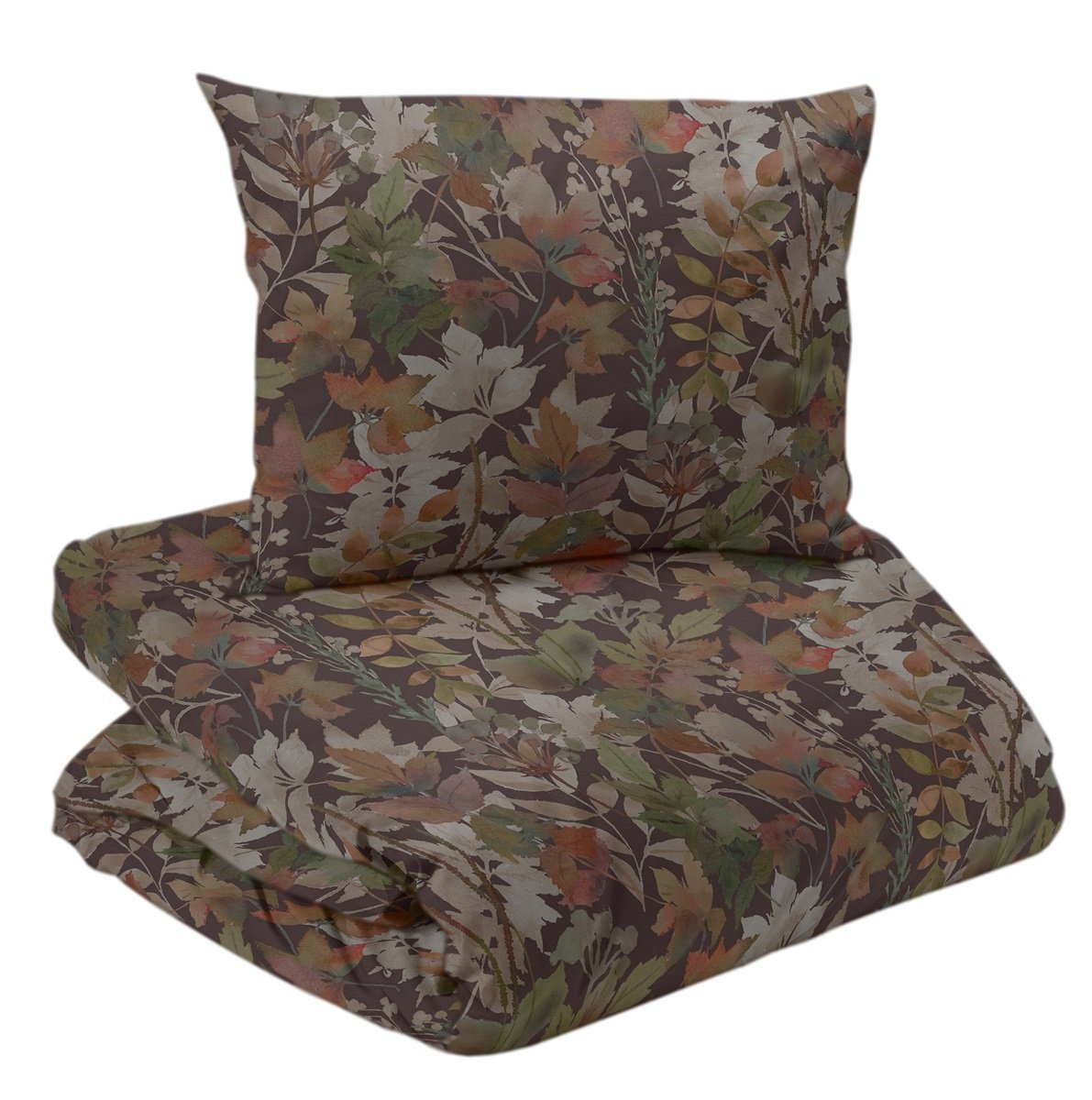 Palermo Satin Multi/brun Bäddset Enkeltäcke 150x210 Redlunds