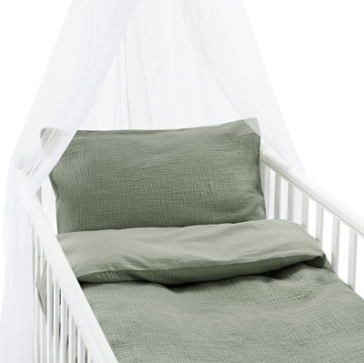 Enfärgat Grön Rolling Bäddset Spjälsäng 100x130  Borganäs of Sweden