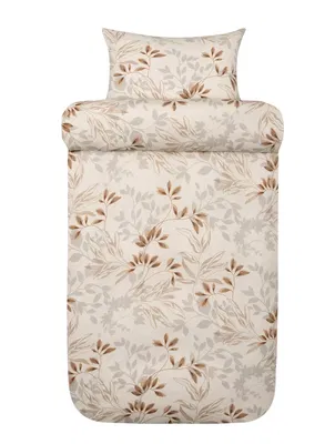 Nadja Elfenben Satin Blommigt Bäddset Dubbeltäcke 220x220 Höie