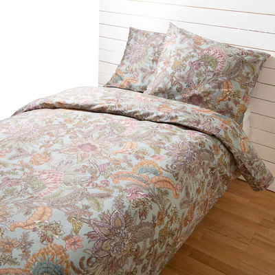 Nora Multi Satin Blommigt Bäddset Dubbeltäcke 220x220 Värnamo of Sweden