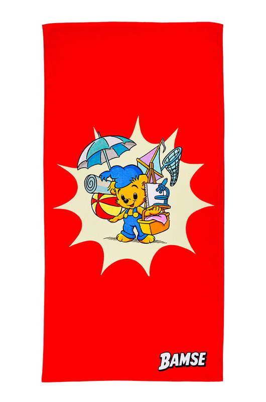 Bamse Stranden Röd Barn Badlakan 70x140 Swimpy by Tildas Bamse Stranden Röd Barn Badlakan 70x140 Swimpy by Tildas