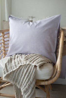 Enfärgat Lila Washed Bäddset Enkeltäcke 150x210 Borganäs of Sweden