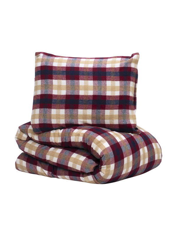 Hadekas Röd Flanell Rutigt Bäddset Enkeltäcke 150x210 Lord Nelson