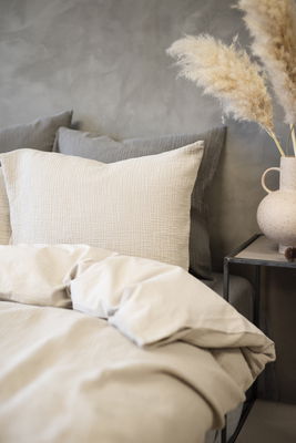 Enfärgat Beige Rolling Bäddset Dubbeltäcke 220x210 Borganäs of Sweden